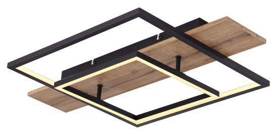 Plafoniera di legno led 24w 3000k dimmerabile moderna nera