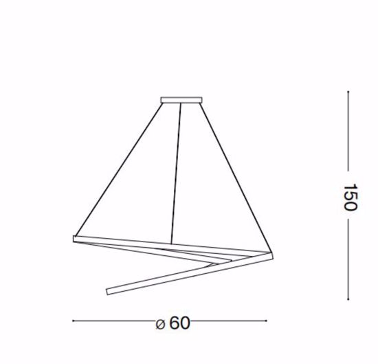 Oz sp d60 bianco ideal lux lampadario per soggiorno moderno led 47w 3000k