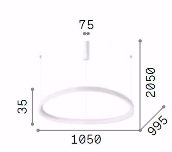 Gemini sp d105 bianco ideal lux lampadario led 80w 3000k