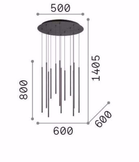 Ideal lux filo sp12 lampadario led design moderno bianco 25w 3000k