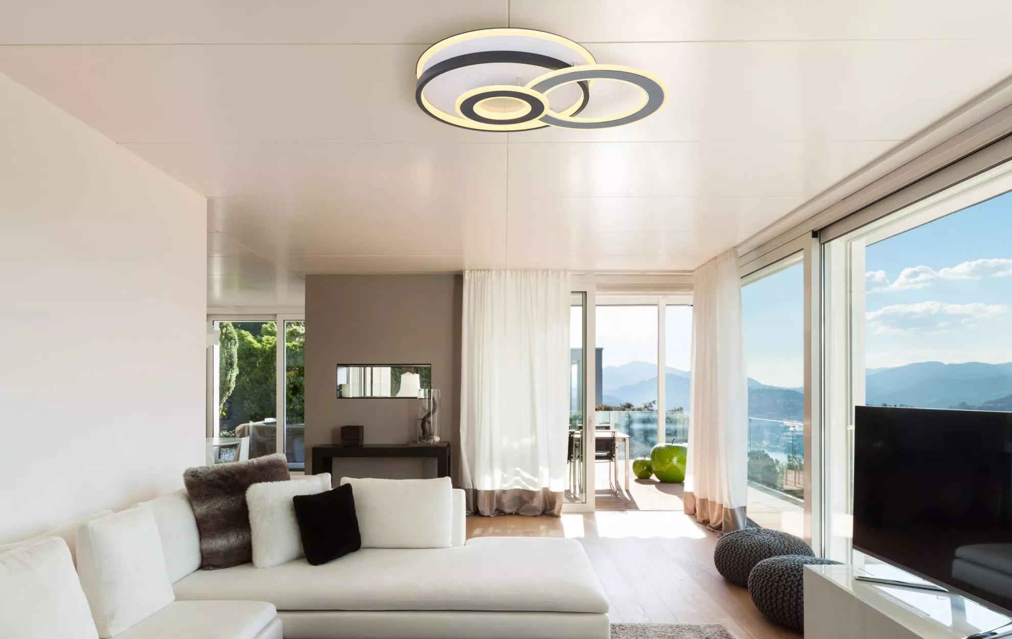 Lampadario Moderno a Led Plafoniera Cerchi per Camera da Letto Cucina  Soggiorno