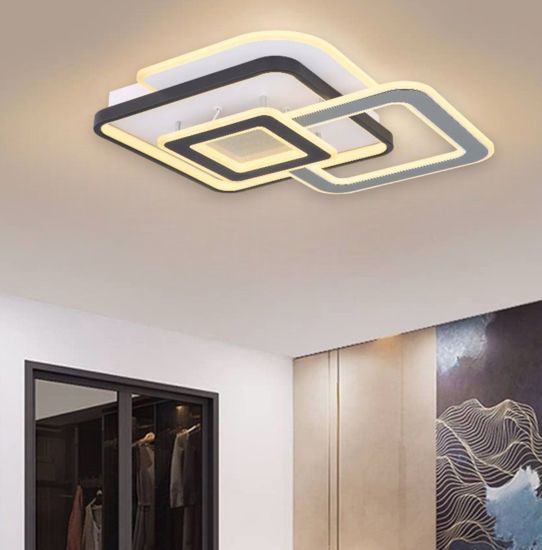 Plafoniera da soffitto led 40w 3000k nero grigio per soggiorno