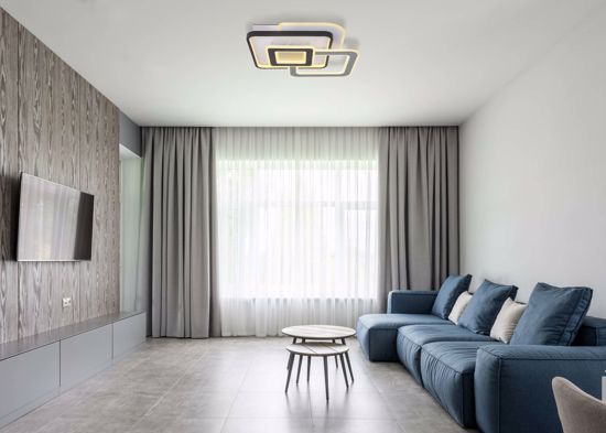 Plafoniera da soffitto led 40w 3000k nero grigio per soggiorno