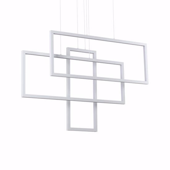 Frame sp rettangolo ideal lux lampadario led 93w 3000k bianco per soggiorno