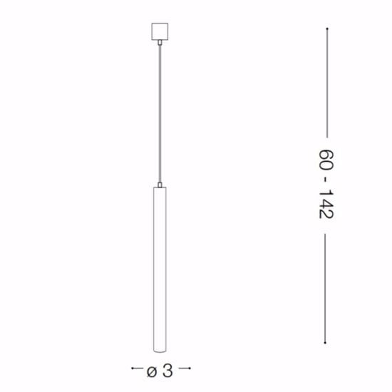 Ultrathin sp d040 round bianco ideal lux sospensione cilindro led 11.5w 3000k