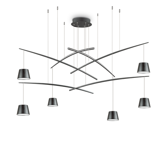 Fish sp6 nero ideal lux  lampadario a sospensione led 37w 3000k