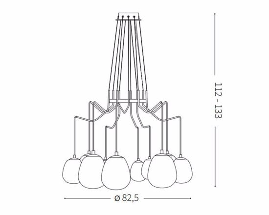 Karousel ideal lux sp10 lampadario oro per soggiorno moderno