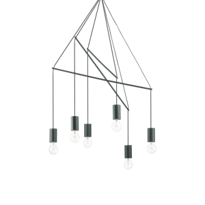 Pop sp10 nero ideal lux lampadario a sospensione sei luci