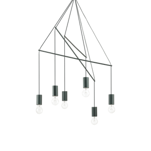 Pop sp6 nero ideal lux lampada a sospensione sei luci