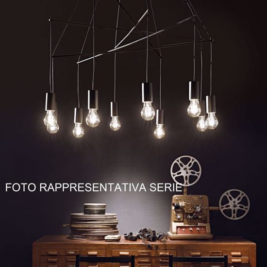 Pop sp10 nero ideal lux lampadario a sospensione sei luci