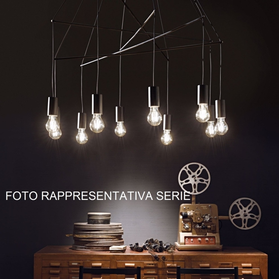 Pop sp6 nero ideal lux lampadario a sospensione sei luci