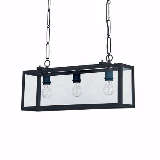 Ideal lux igor sp3 lampadario vintage per tavolo da cucina nero