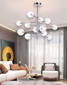 Equinoxe ideal lux sp12 cromo lampadario design moderno soggiorno