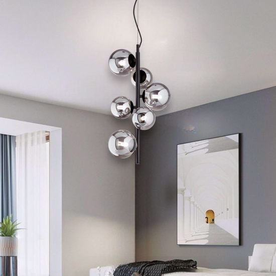 Ideal lux perlage sp6 lampadario fum&egrave; per camera da letto