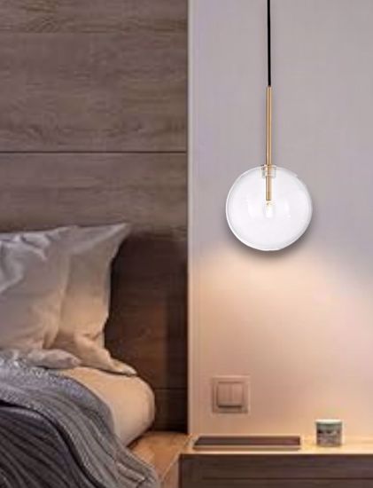 Equinoxe sp1 d20 ottone ideal lux lampada pendente per comodino camera da letto