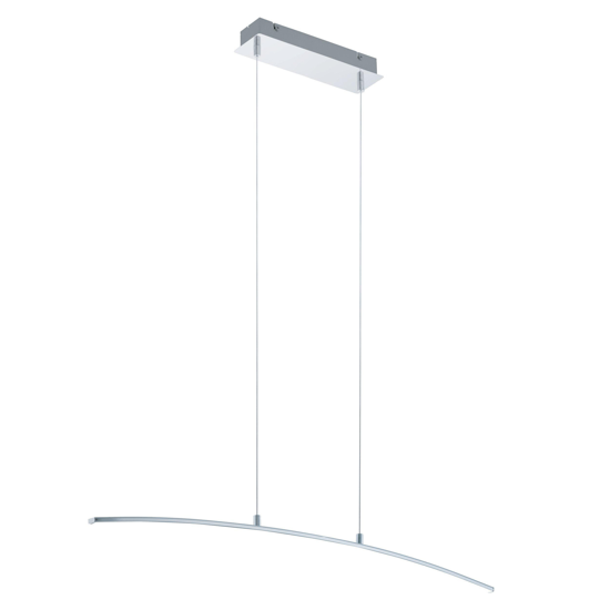 Lampadario a led pendente curvo per tavolo da cucina cromo 15w 3000k