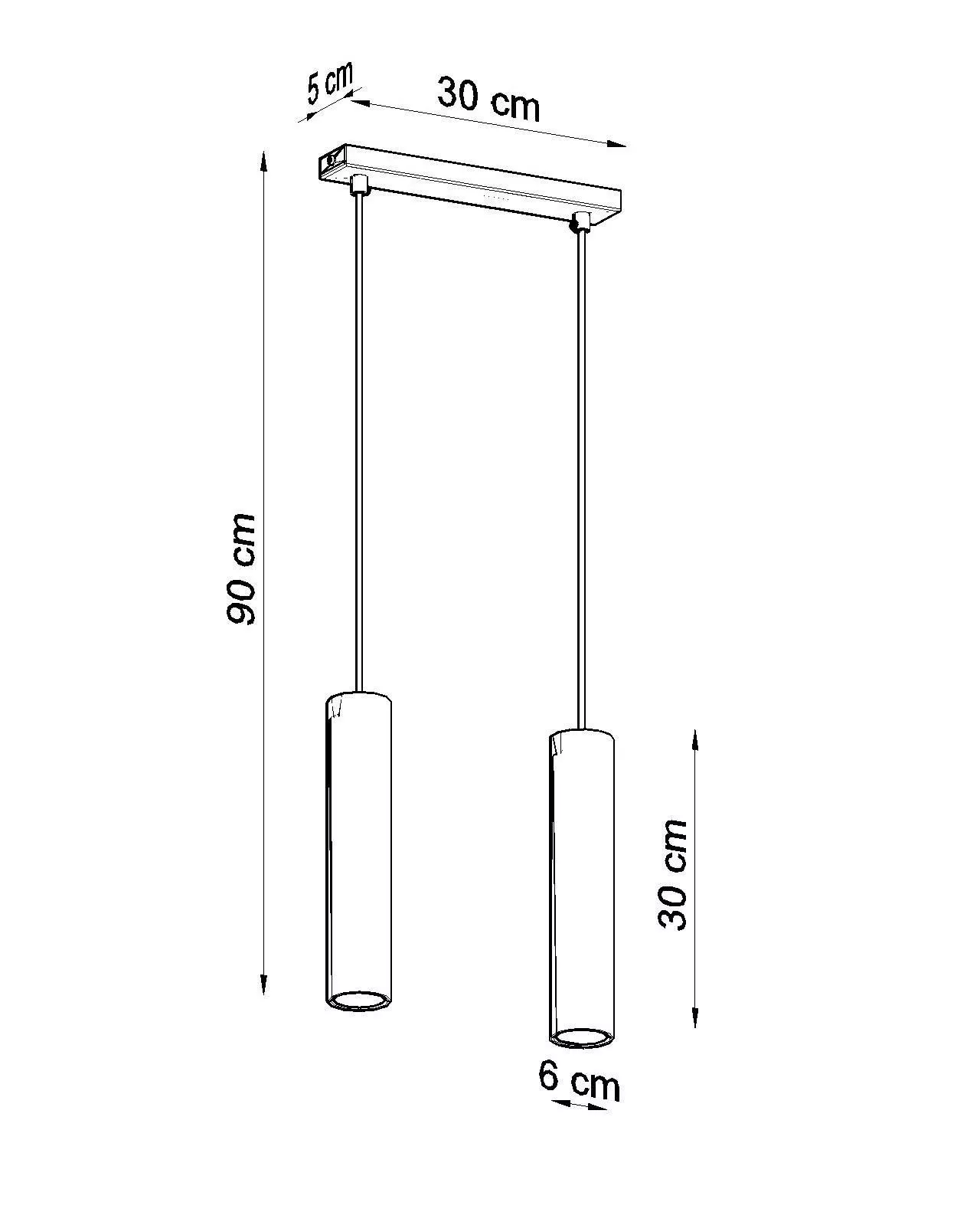 Lampadario per cucina moderna due luci cilindri bianchi pendenti