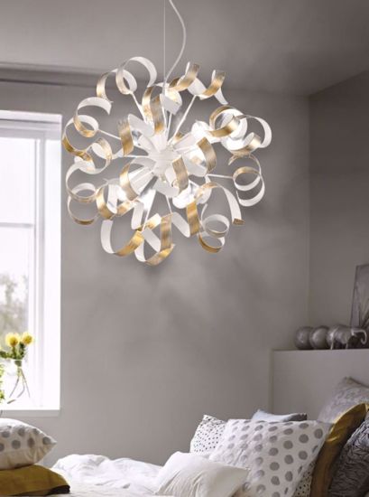 Vortex sp6 ideal lux lampadario vortice oro stanza da letto moderna