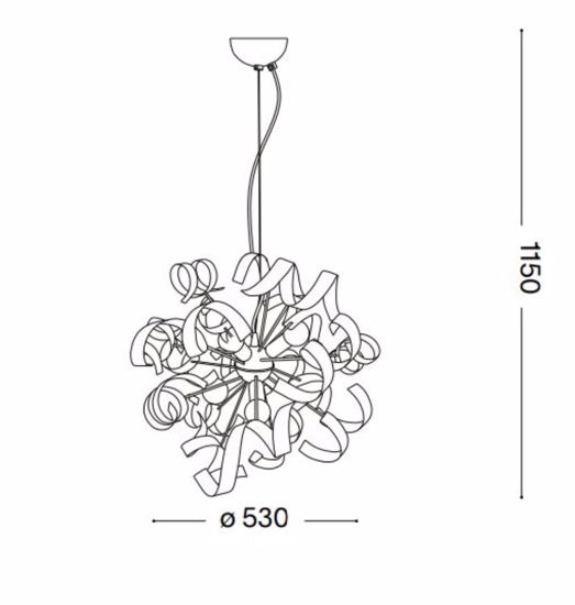 Vortex sp6 ideal lux lampadario stanza da letto argento