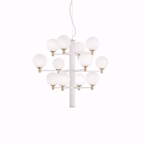 Copernico sp12 ideal lux lampadario sfere vetro bianco bianco