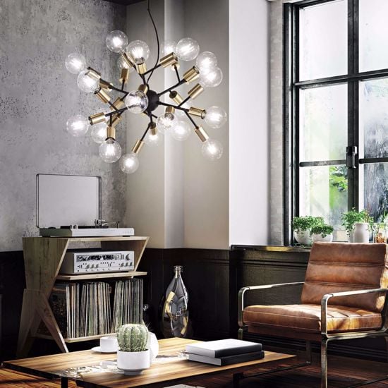 Ideal lux spark lampadario grande design nero sp24