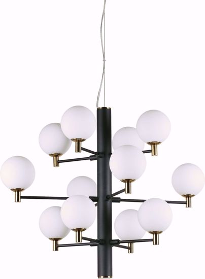 Copernico sp12 ideal lux lampadario design led sfere vetro nero