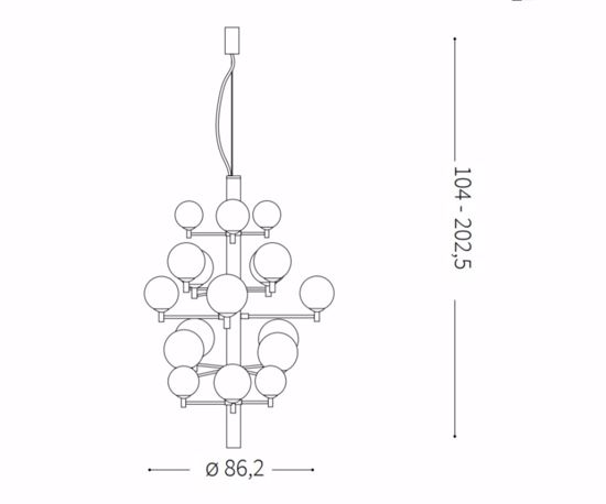 Copernico sp20 ideal lux lampadario design struttura bianco oro