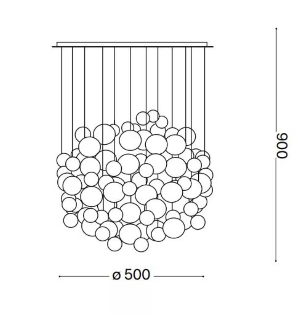 Perlage sp14 ideal lux lampadario ottone 14 luci sfere vetro bianco per  salotto - 283814