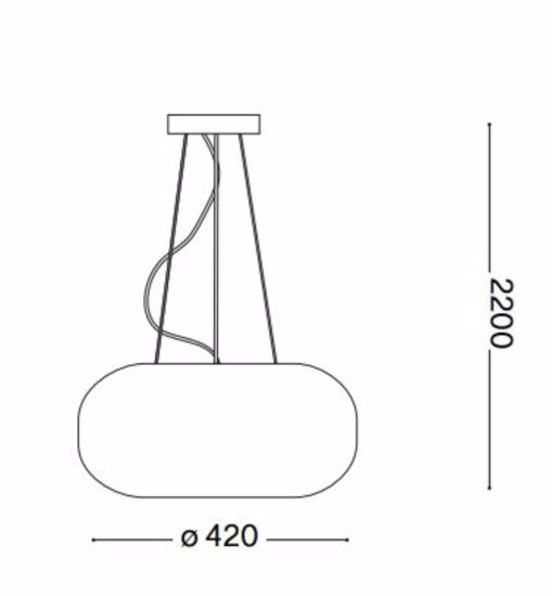 Ulisse sp3 d42 ideal lux lampadario da cucina vetro bianco