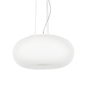 Ideal lux ulisse sp3 d52 lampadario design per salotto vetro bianco