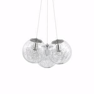 Mapasat ideal lux lampadario 3 sfere vetro trasparente per camera da letto
