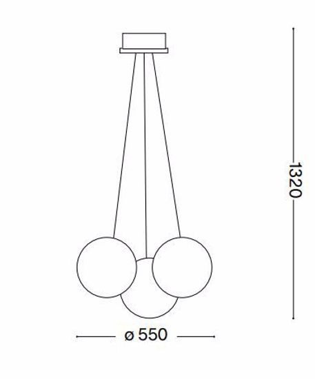 Mapa sat sp3 ideal lux lampadario stanza da letto 3 sfere vetro trasparente