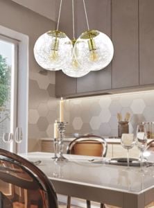 Ideal lux mapa sat sp3 lampadario cucina tre sfere vetro trasparente