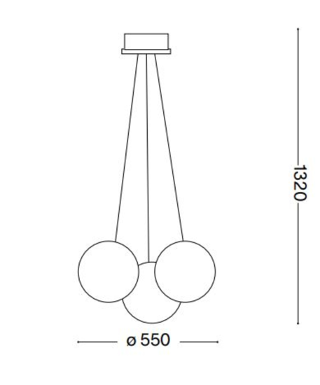 Ideal lux mapa sat sp3 lampadario cucina tre sfere vetro trasparente