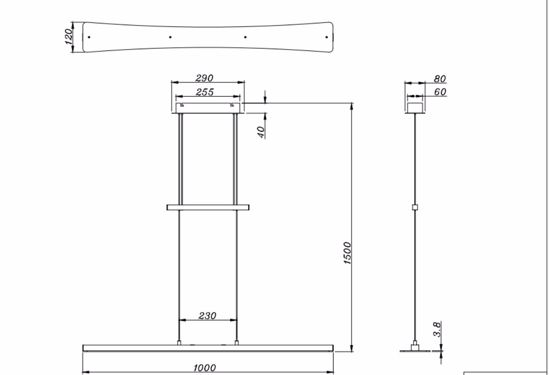 Lampadario a led cucina in vetro per tavolo 18w moderno