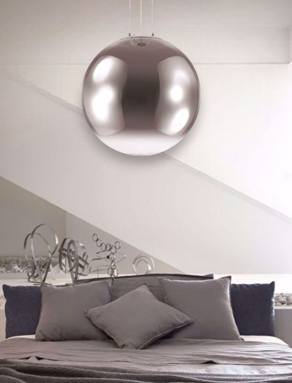 Ideal lux mapa fade sp1 d50 lampadario per camera da letto sfera cromo sfumato