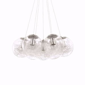 Ideal lux mapasat sp7 lampadario particolare 7 sfere in vetro nickel