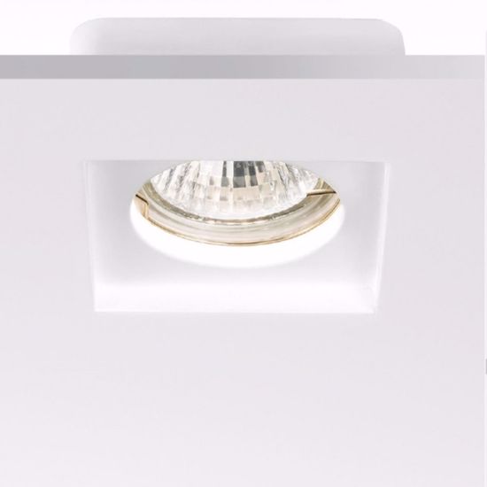 Faretto in gesso quadrato da incasso per controsoffitto gea luce horus gu10