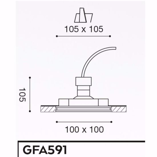 Faretto in gesso quadrato da incasso per controsoffitto gea luce horus gu10