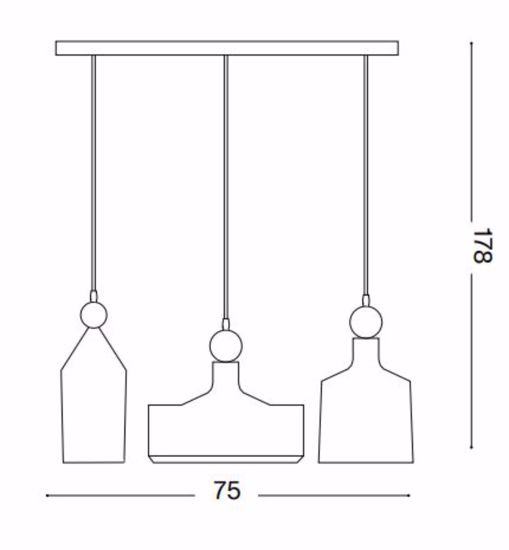 Ideal lux triade sp3 lampadario per cucina binario antracite tre luci cavi regolabili