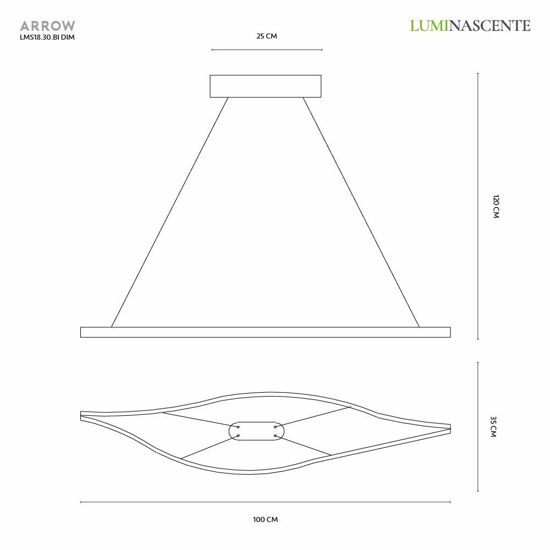 Lampadari a led cucina vivida arrow con telecomando dimmerabile da 3000k a 6000k