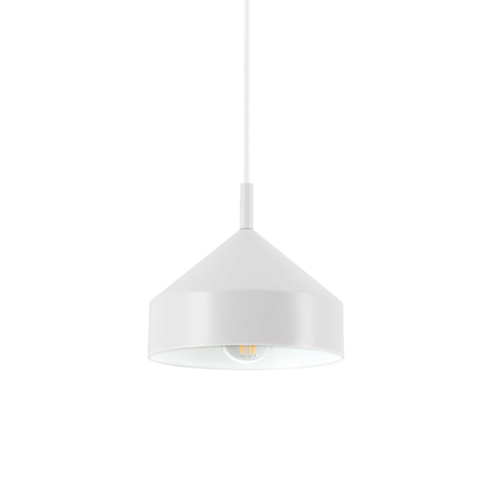 Ideal lux lampada a sospensione per penisola cucina cono bianco cavo regolabile