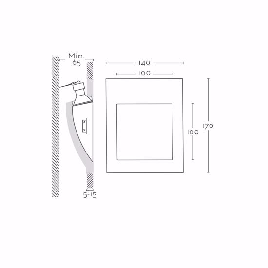 Segnapasso da incasso quadrato gesso bianco pitturabile gu10