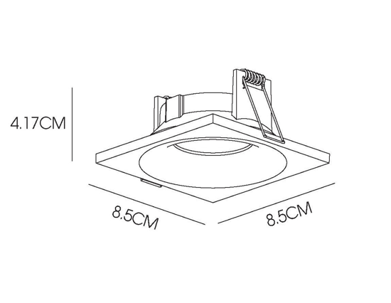 Faretto nero da incasso per bagno quadrato per cartongesso ip44