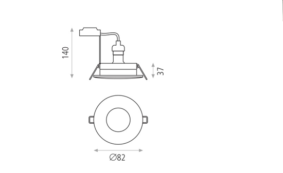 Faretto nichel per bagno doccia rotondo da soffitto a scomparsa ip54