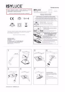 Isyluce faro quadrato  di gesso da incasso soffitto con vetro