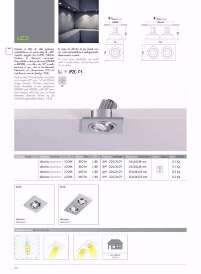 Faretto a led da incasso quadrato grigio 3w 3000k 220v orientabile