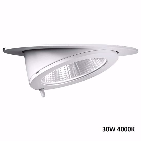 Faretto a led da incasso per controsoffitto 30w 4000k 220v orientabile bianco