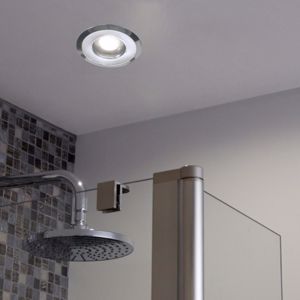 Faretto incasso  soffitto per bagno doccia rotondo nickel ip65 1w 3000k 220v