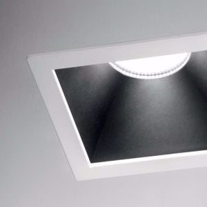 Ideal lux game trim square faretto a  da incasso 3000k 11w quadrato bianco nero